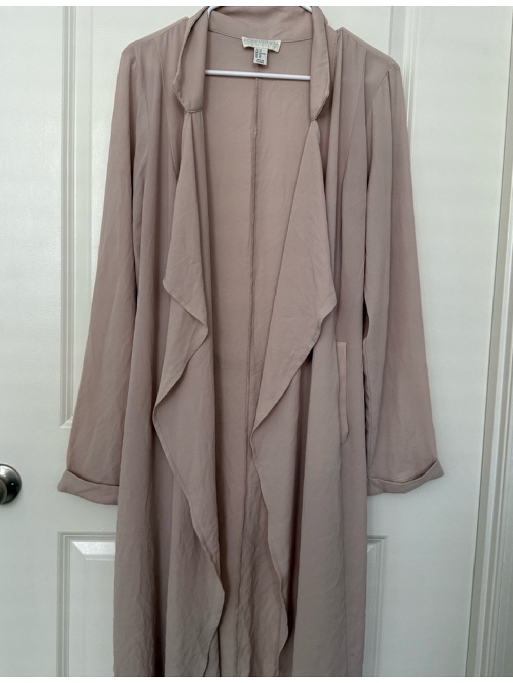 Forever 21 Plus Soft Beige Longline Cardigan